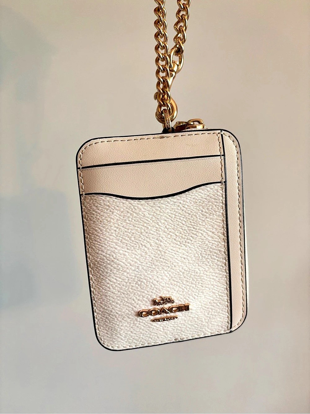 COACH Mini Skinny ID Case Chain Wallet